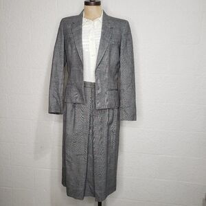 Vintage Mark Shale Plaid Tweed Skirt Suit Set 6